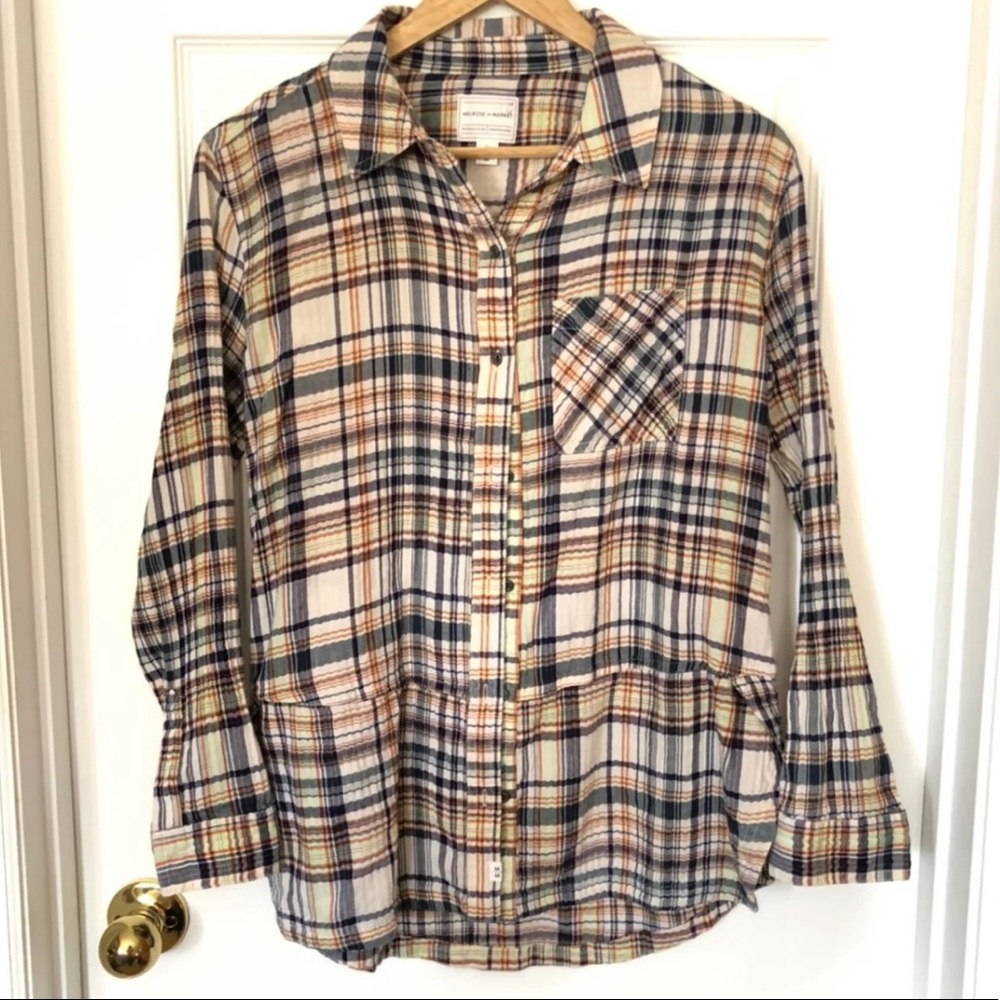 Melrose and Market Plaid Button Down Sz XS